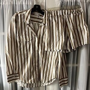Mikoh Rotuma Button Up Long Sleeve Shirt & Short Women’s Size 0-1, 2-4 Striped